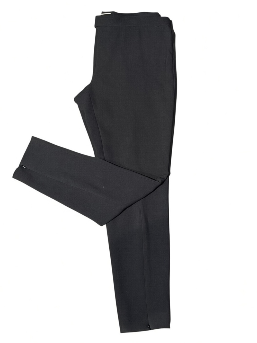 Halogen Petite Focus Soft Black Ankle Dress Pants Zip Hem Slit Size 12P